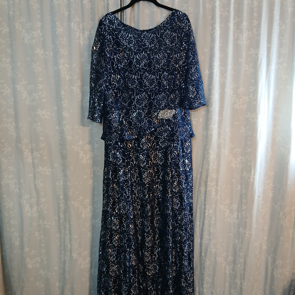 Sophisticated Navy Lace Gown